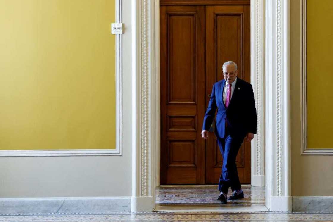 Senate Majority Leader Chuck Schumer walks to the Senate Chambers in the US Capitol on June 01, 2023 Senate Majority Leader Chuck Schumer walks to the Senate Chambers in the US Capitol on June 01, 2023