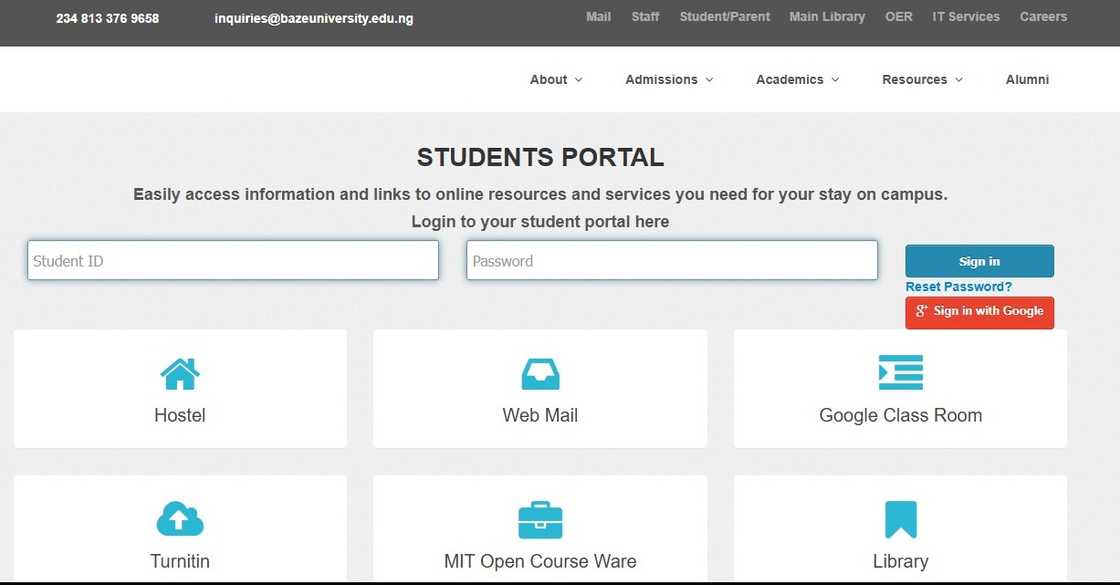 Baze University student portal Baze University student portal