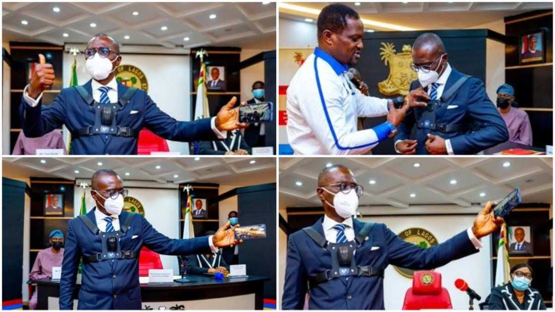 Sanwo-Olu Puts on Body-Worn Cameras, Shares Photos as He Launches New Equipment for Security Personnel