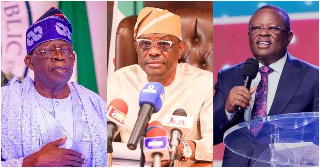 Bola Tinubu, Nyesom Wike, Dave Umahi Bola Tinubu, Nyesom Wike, Dave Umahi