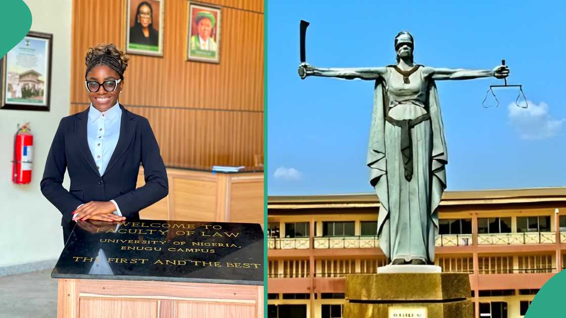 Lady shares photo as she bags first class in law from UNN