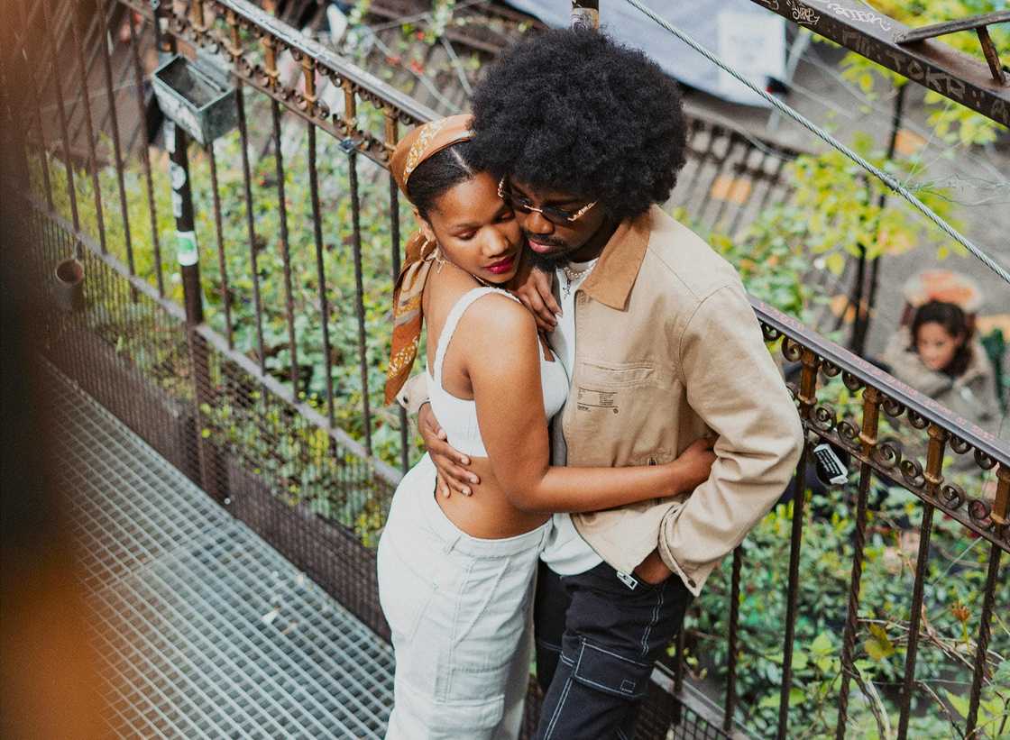 A couple embracing each other