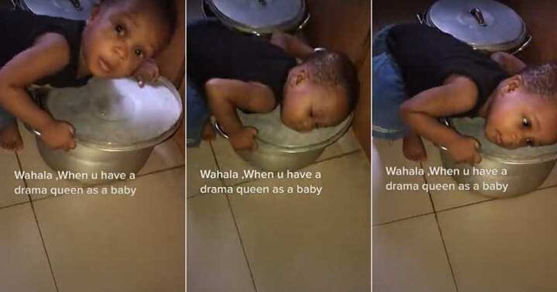 Little girl pretends to be asleep Little girl pretends to be asleep
