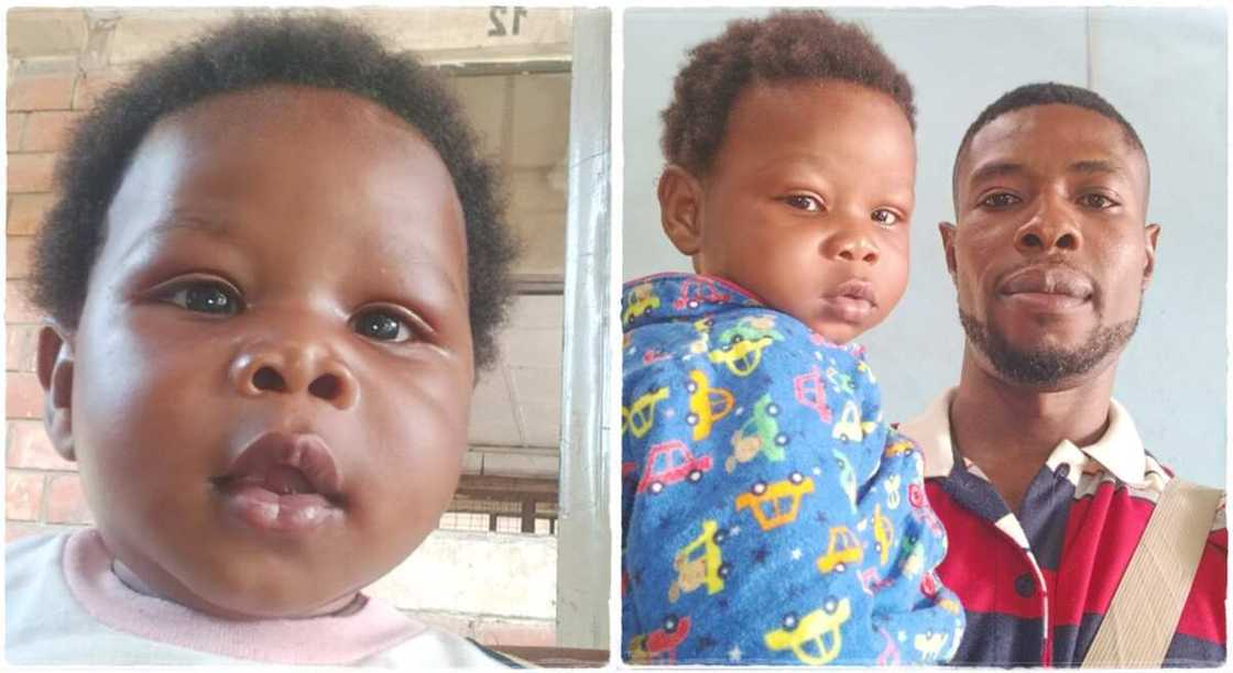 Photos of baby Chinedu and his father. Photos of baby Chinedu and his father.