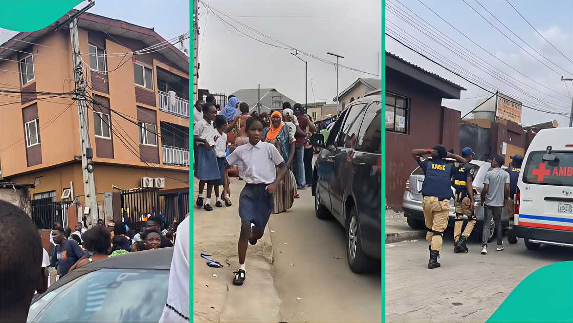 School children lucky escape building before it collapsed. School children lucky escape building before it collapsed.