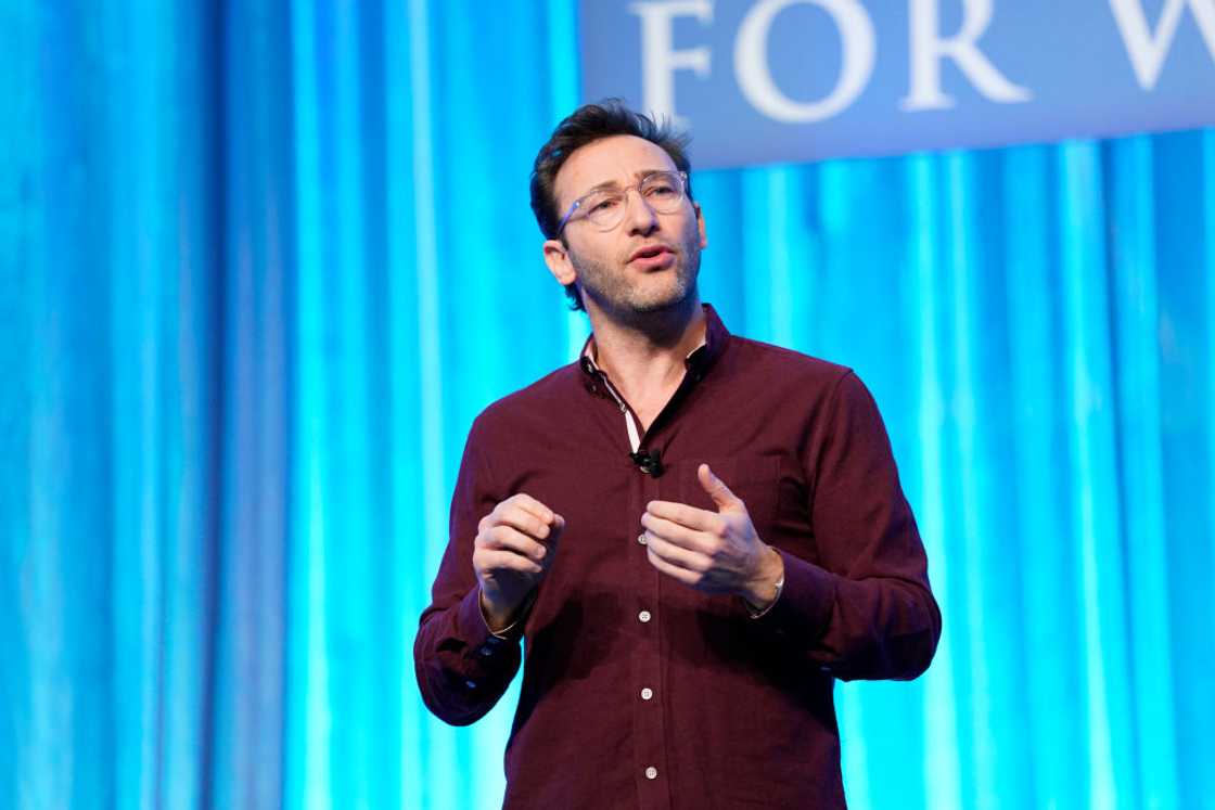 Simon Sinek at the Boston Convention Center in Boston, Massachusetts.