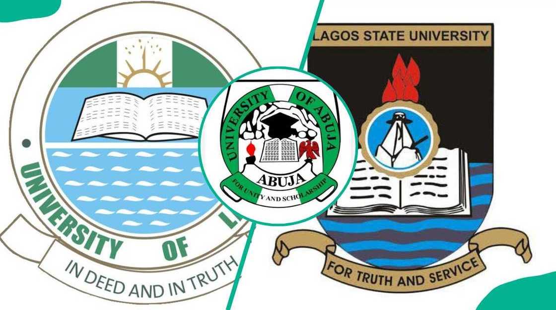 Logos of the University of Lagos, University of Abuja, and Lagos State University Logos of the University of Lagos, University of Abuja, and Lagos State University