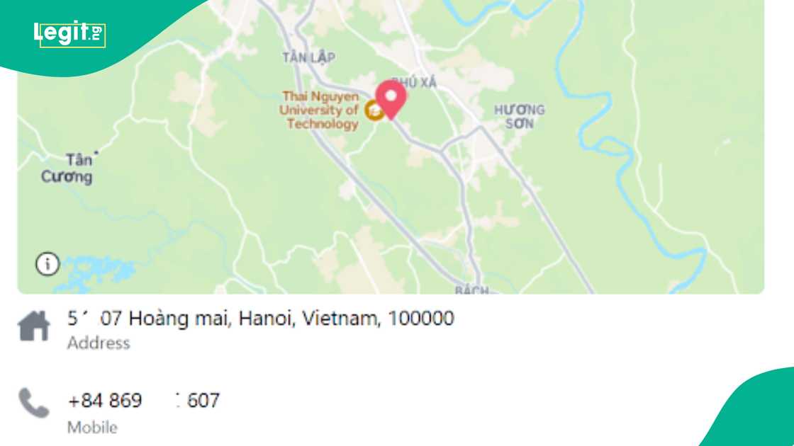 A screenshot of Nigeria Daily Report’s page transparency section showing details that suggest the account may be managed from Vietnam.