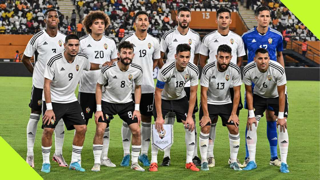 Libya national team, Fahad Al Mesmari, Faisal Al-Badri, Felix Houphouet-Boigny Stadium, Abidjan, Ivory Coast, Benin Republic, AFCON 2025 qualifier. Libya national team, Fahad Al Mesmari, Faisal Al-Badri, Felix Houphouet-Boigny Stadium, Abidjan, Ivory Coast, Benin Republic, AFCON 2025 qualifier.