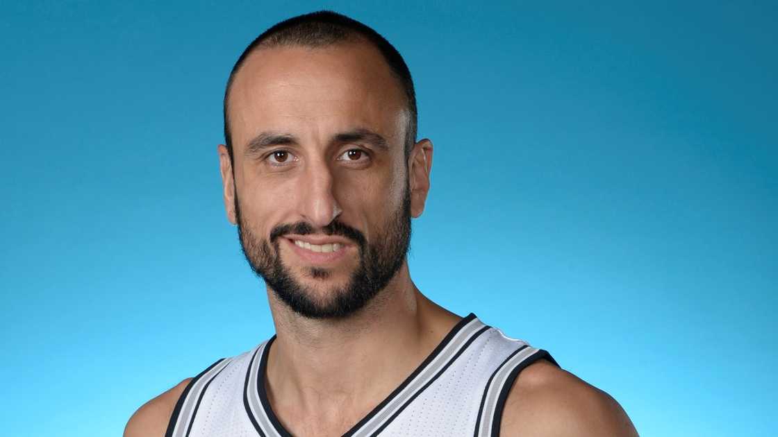 Manu Ginóbili poses for a photograph during the San Antonio Spurs Media Day.