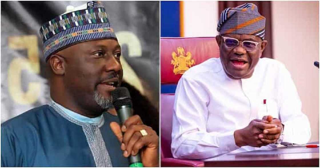 Sanata Dino Melaye da Gwamna Nyesom Wike Sanata Dino Melaye da Gwamna Nyesom Wike