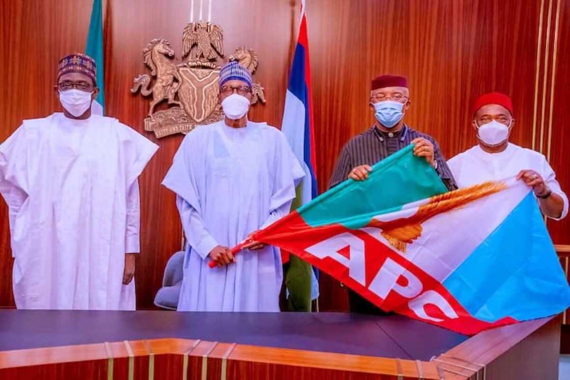 Anambra deputy governor Okeke recently dumped the APGA and joined the APC Anambra deputy governor Okeke recently dumped the APGA and joined the APC