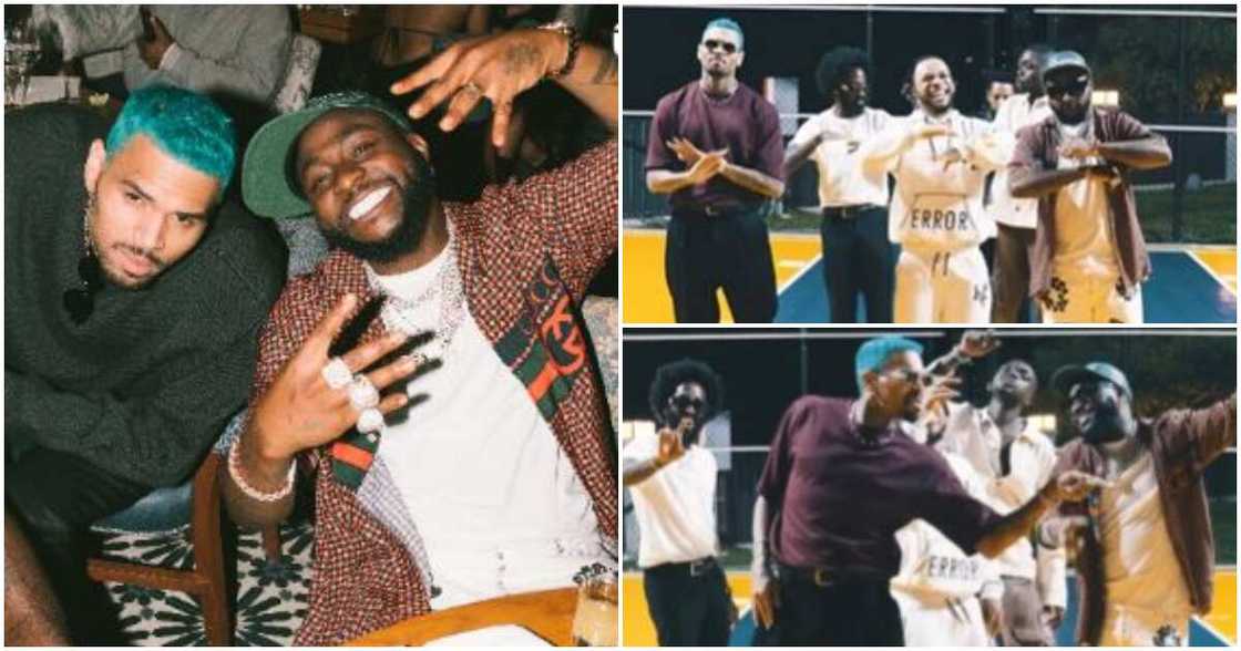 US singer Chris Brown and Davido US singer Chris Brown and Davido