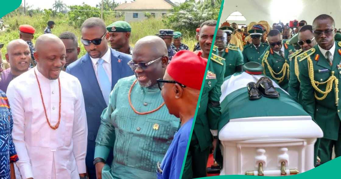 Gwamnan Delta a wurin jana'iza. Gwamnan Delta a wurin jana'iza.