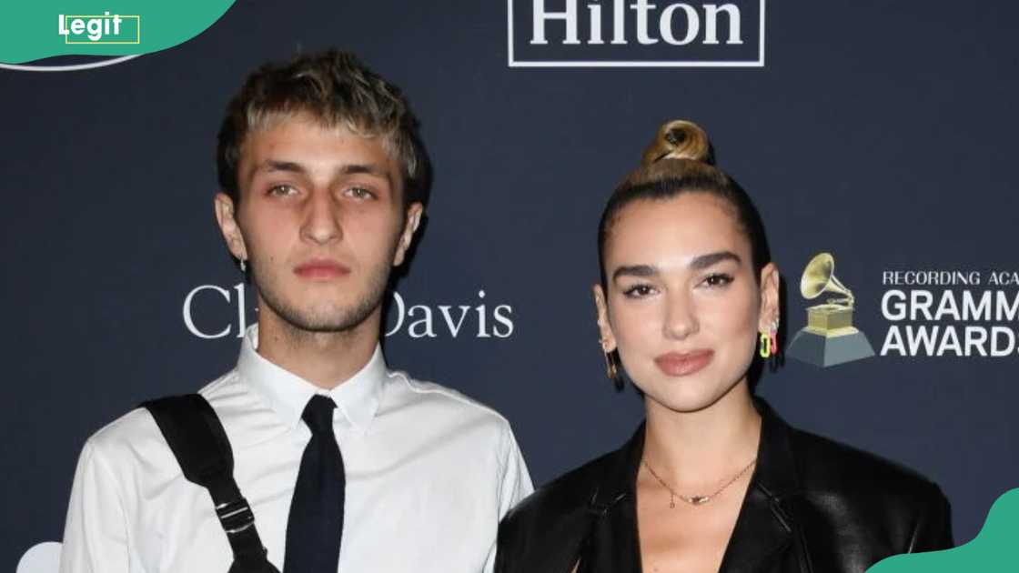 Anwar Hadid and Dua Lipa at The Beverly Hilton Hotel