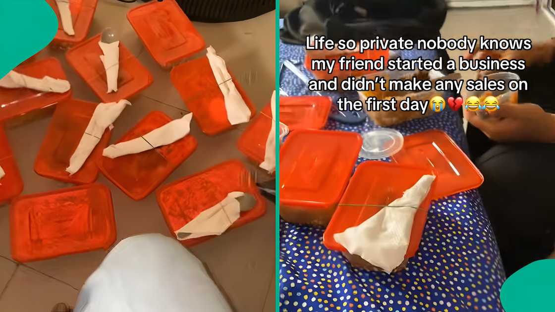 Food vendor cries out as nobody patronised her on first day.