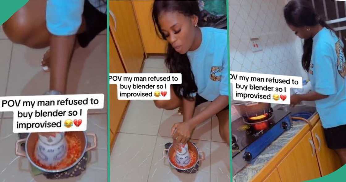 Reactions as lady uses Azul bottle to grind pepper instead of blender