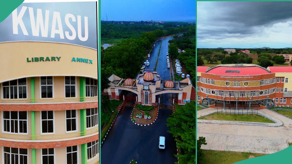 Man shows campus of Kwara State University.