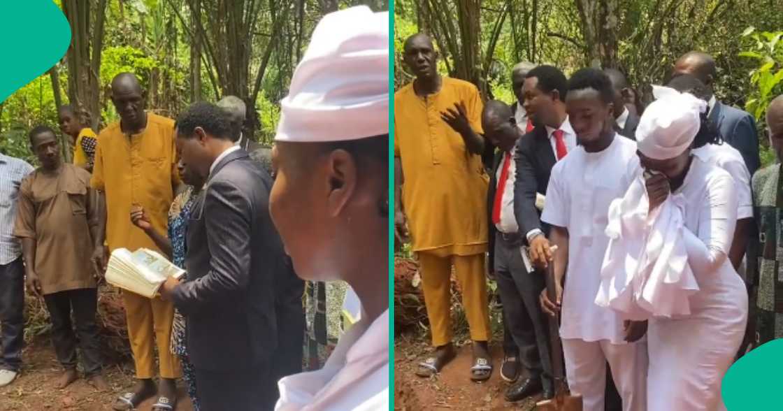 A widower dropped his wedding ring inside his wife's grave and his children covered the body with sand. A widower dropped his wedding ring inside his wife's grave and his children covered the body with sand.