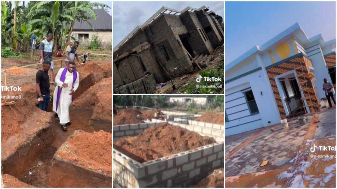 Building a house/Man dedicated his building. Building a house/Man dedicated his building.