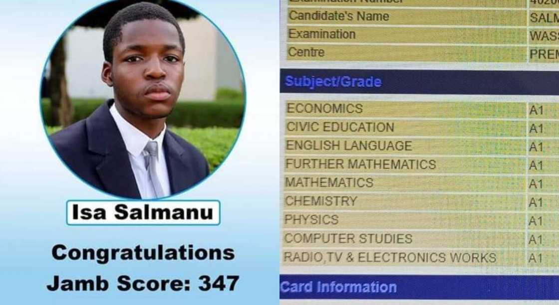 Photos of Isa Salmanu who scored A1 in all nine subjects of WAEC. Photos of Isa Salmanu who scored A1 in all nine subjects of WAEC.