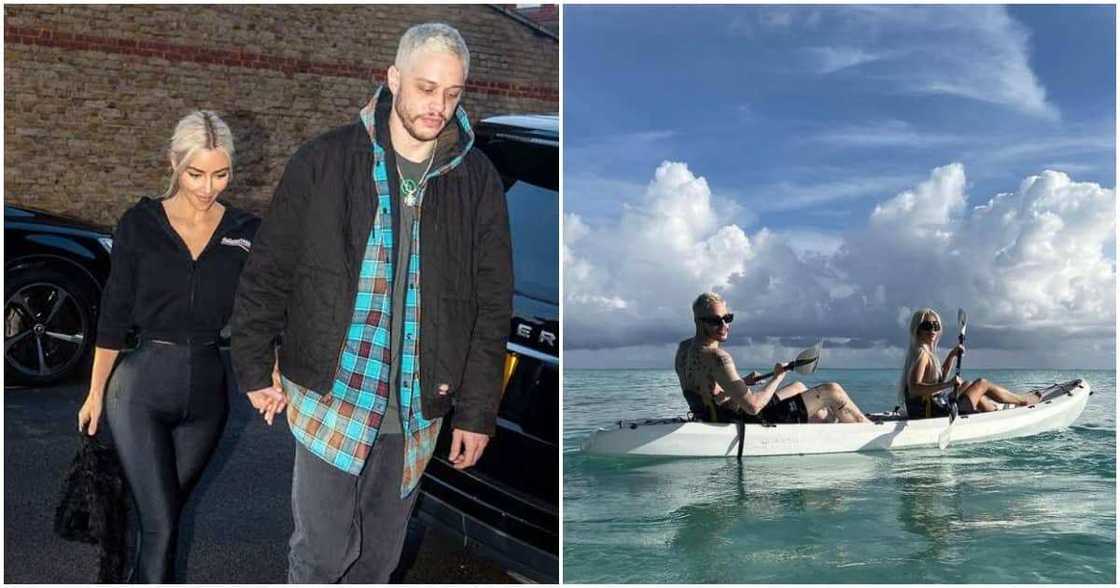 Kim Kardashian, Lover Pete Davidson Show Off Cute Moments Together at Grand Tahiti Vacation. Kim Kardashian, Lover Pete Davidson Show Off Cute Moments Together at Grand Tahiti Vacation.
