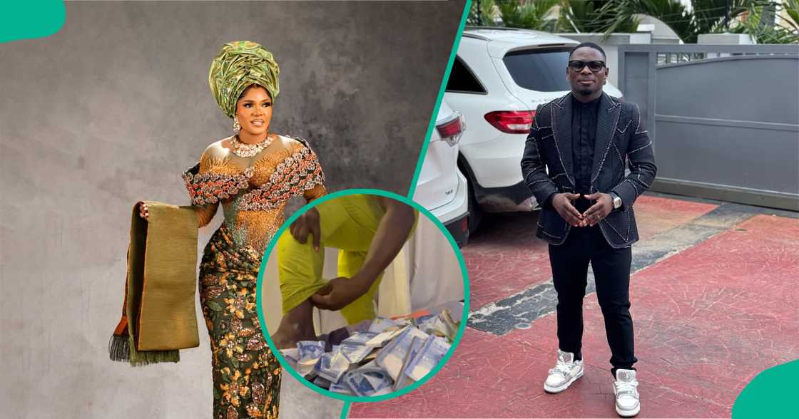 Iyabo Ojo grabs Kamo over money he took during traditional wedding of Juma Jux and Priscilla Ojo. Iyabo Ojo grabs Kamo over money he took during traditional wedding of Juma Jux and Priscilla Ojo.