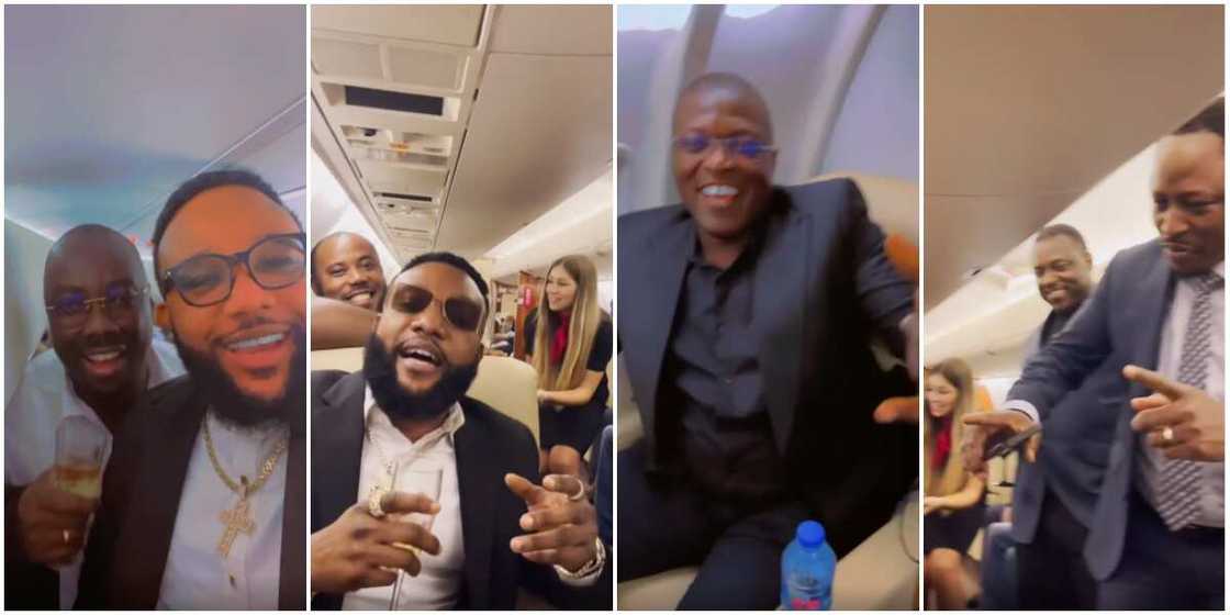 Obi Cubana, E-money on private jet. Obi Cubana, E-money on private jet.