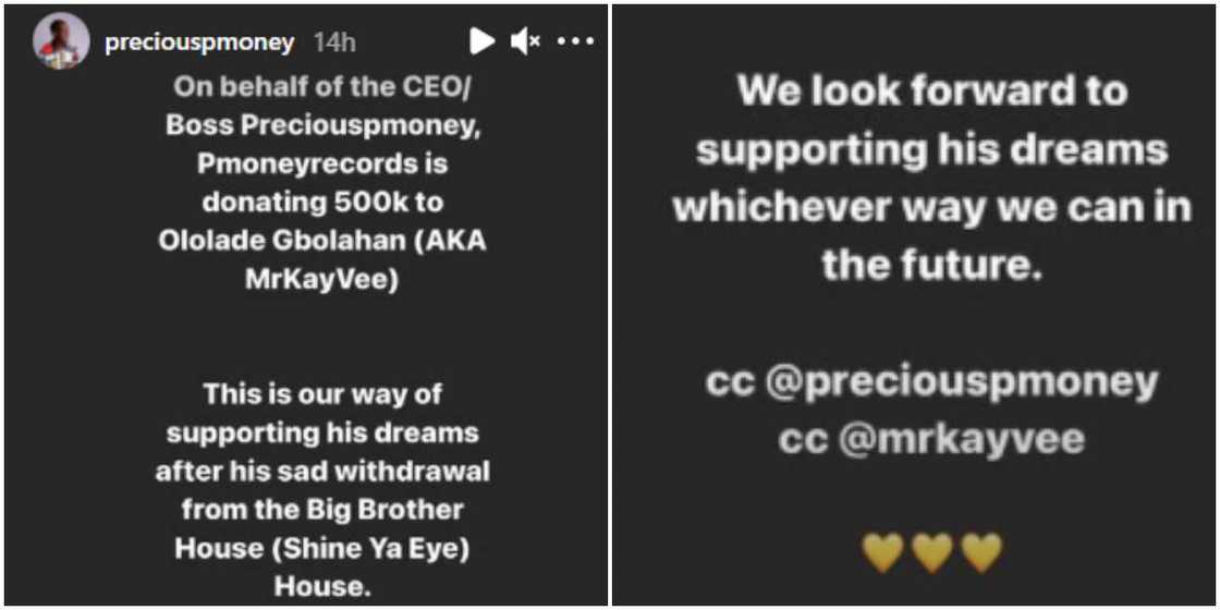 Kayvee is out of BBNaija show