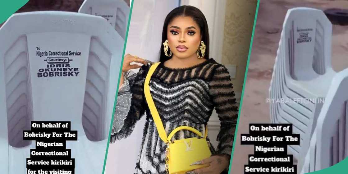 Video of chairs donated to the Nigerian correctional center Kirikiri by Bobrisky trends. Video of chairs donated to the Nigerian correctional center Kirikiri by Bobrisky trends.