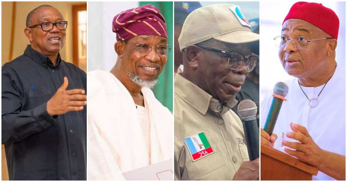 Tribunal governors/Peter Obi/ Aregbesola/ Tribunal judgement/ Oshiomhole declares governor/ Court declares Uzodimma Imo governor