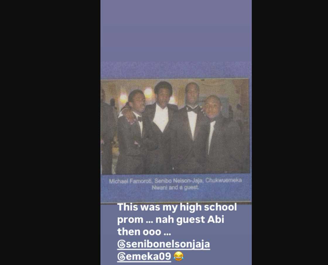 Davido's high school's prom magazine photo where he was described as 'guest'.