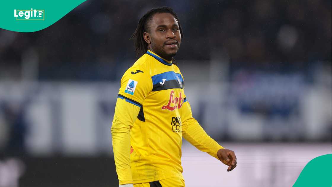 Ademola Lookman, Atalanta, Como, Stadio G Sinigaglia, Italy, Serie A. Ademola Lookman, Atalanta, Como, Stadio G Sinigaglia, Italy, Serie A.