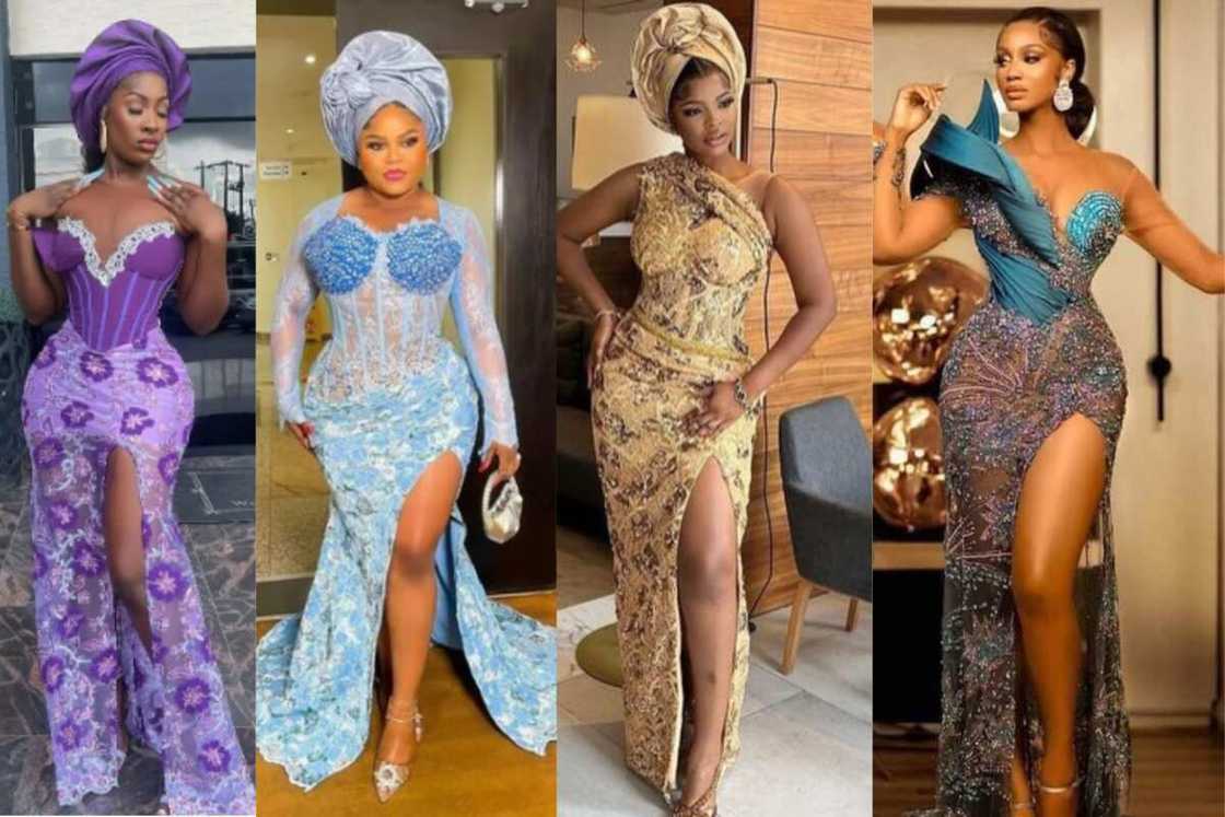 Latest Aso Ebi lace styles for a traditional wedding 2024 Legit.ng