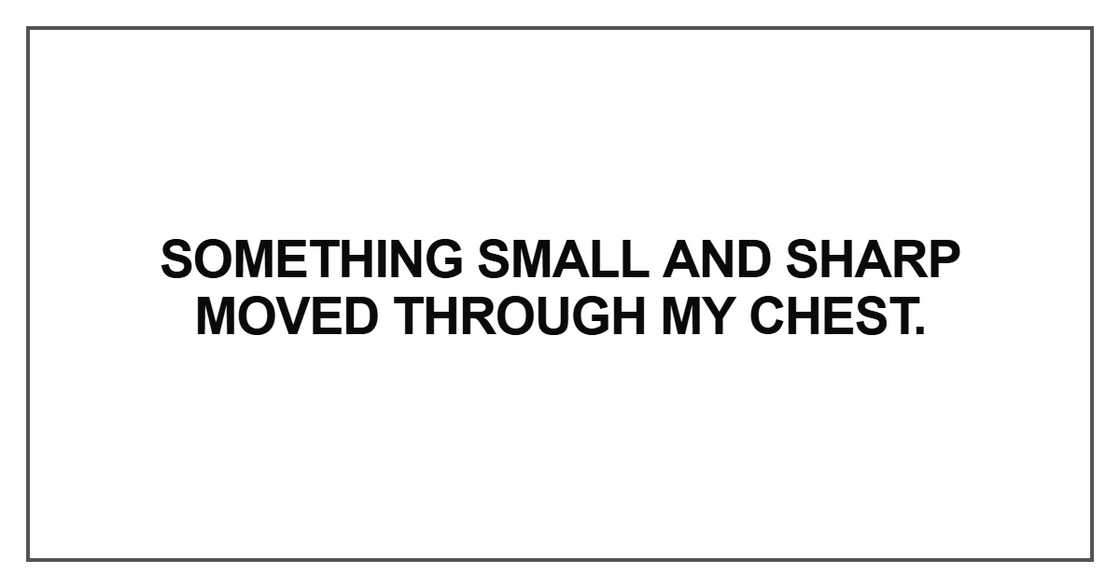 Something small and sharp moved through my chest