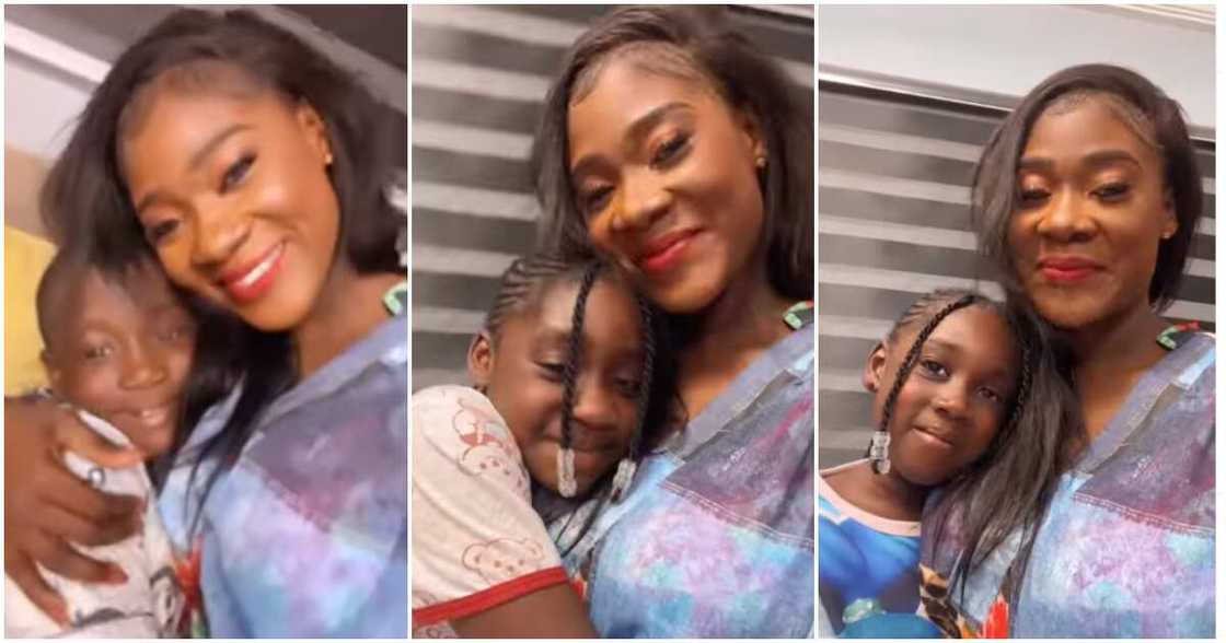 Mercy Johnson and kids. Mercy Johnson and kids.