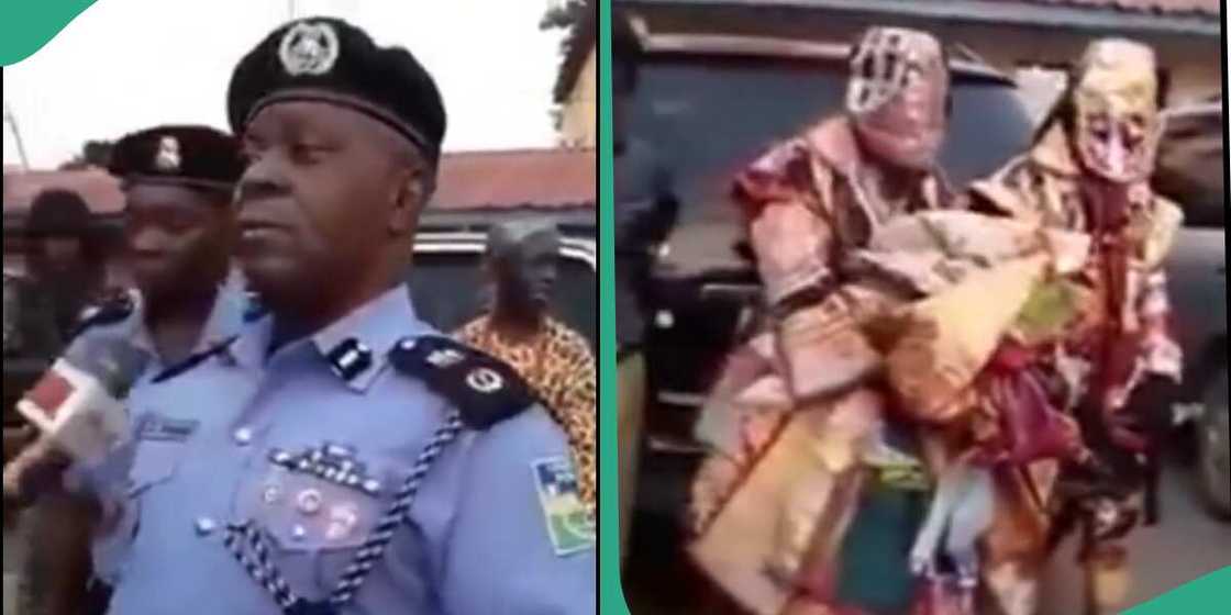 Masquerades arrested in Lagos. Masquerades arrested in Lagos.