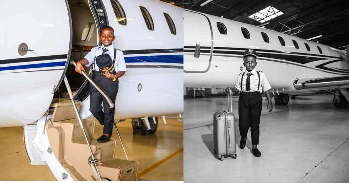 Alfred was elated to get the actual feel of being in pilot uniform. Alfred was elated to get the actual feel of being in pilot uniform.