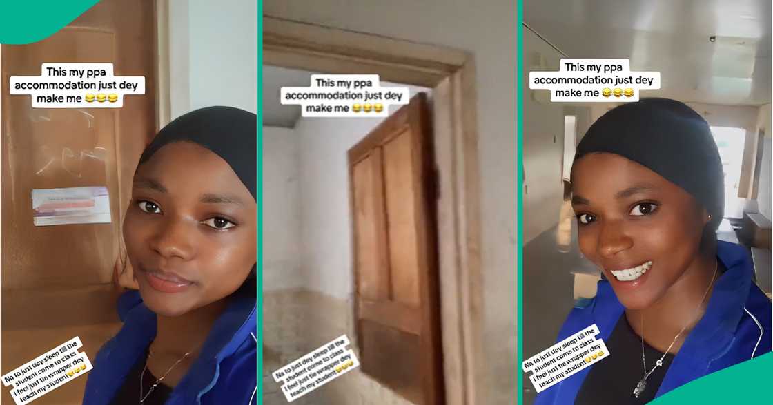 Female corps member shows off accommodation her PPA gave her Female corps member shows off accommodation her PPA gave her