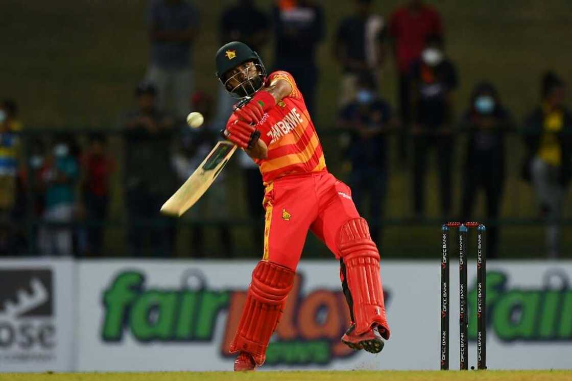 Sikandar Raza of Zimbabwe plays a shot during a one-day international against Sri Lanka in Kandy on January 18, 2022. Sikandar Raza of Zimbabwe plays a shot during a one-day international against Sri Lanka in Kandy on January 18, 2022.