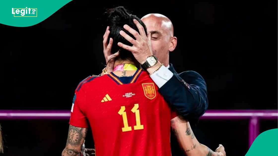 Jennifer Hermoso, Luis Rubiales, Stadium Australia, Sydney, 2023 FIFA Women's World Cup. Jennifer Hermoso, Luis Rubiales, Stadium Australia, Sydney, 2023 FIFA Women's World Cup.