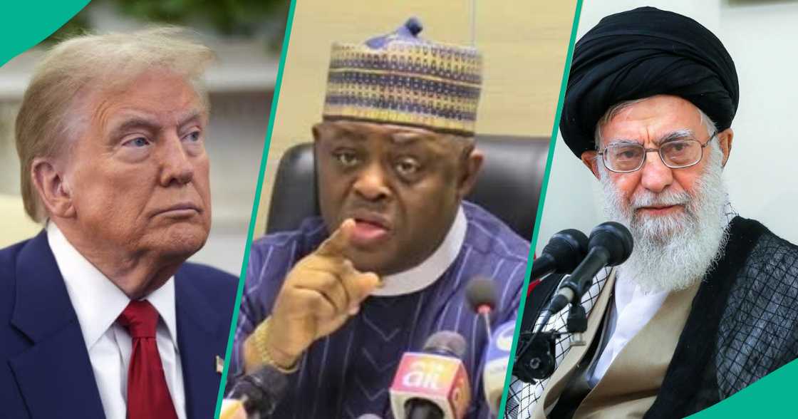 Shugaba Trump, Femi Fami Kayode da jagoran addini na Iran. Shugaba Trump, Femi Fami Kayode da jagoran addini na Iran.