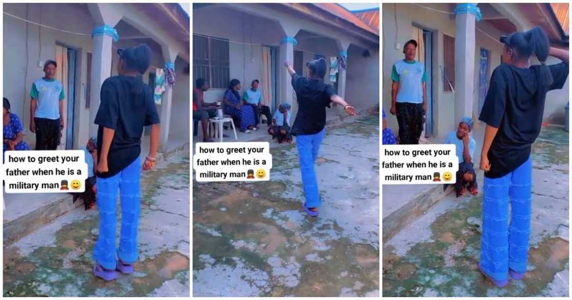 Nigerian lady, father, military man, soldier Nigerian lady, father, military man, soldier