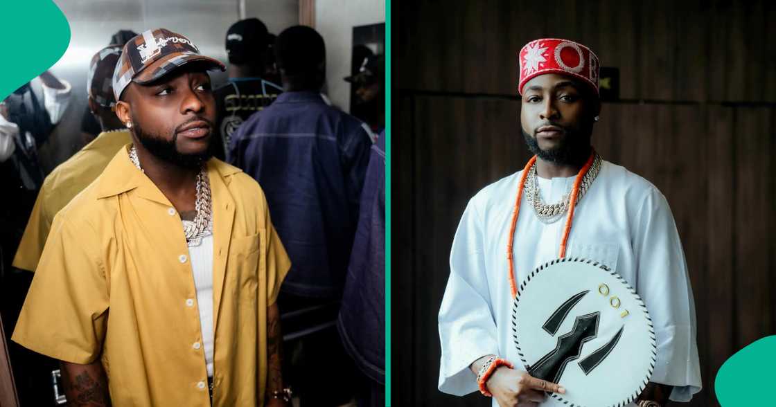 Davido seen with security men walking in a crowd. Davido seen with security men walking in a crowd.