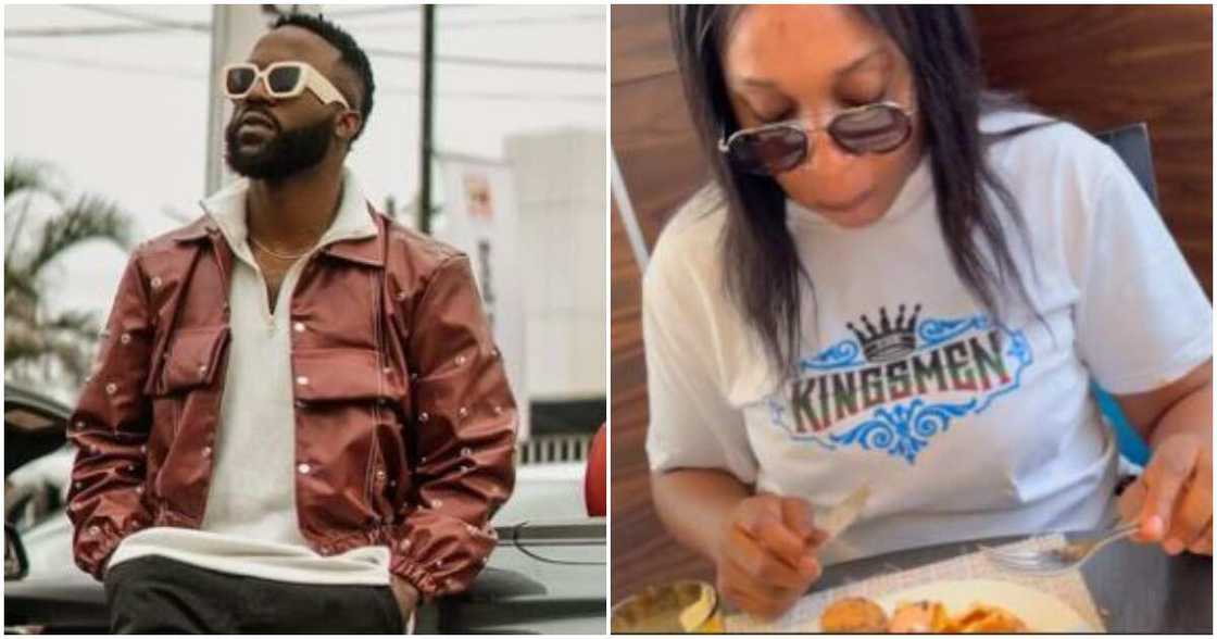 Singer Iyanya and lady he met at Davido's concert