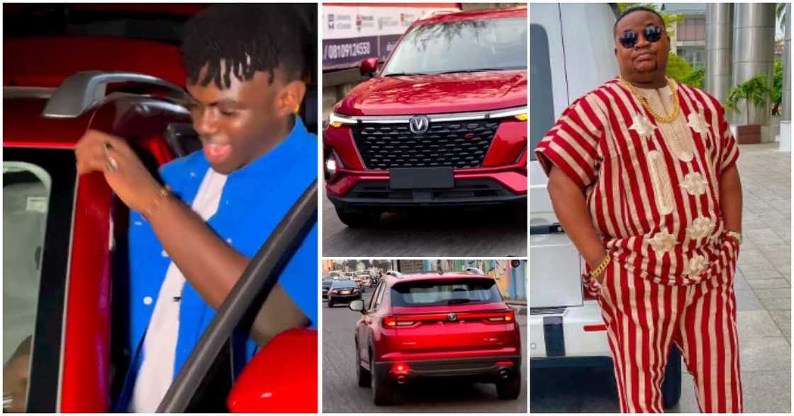 Cubana Chiefpriest, BBNaija's Bryann brand new car. Cubana Chiefpriest, BBNaija's Bryann brand new car.