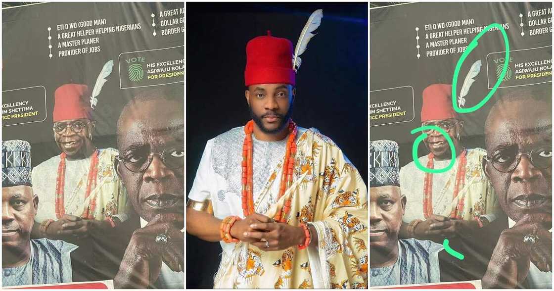 Photos of Ebuka and Tinubu and photoshop image