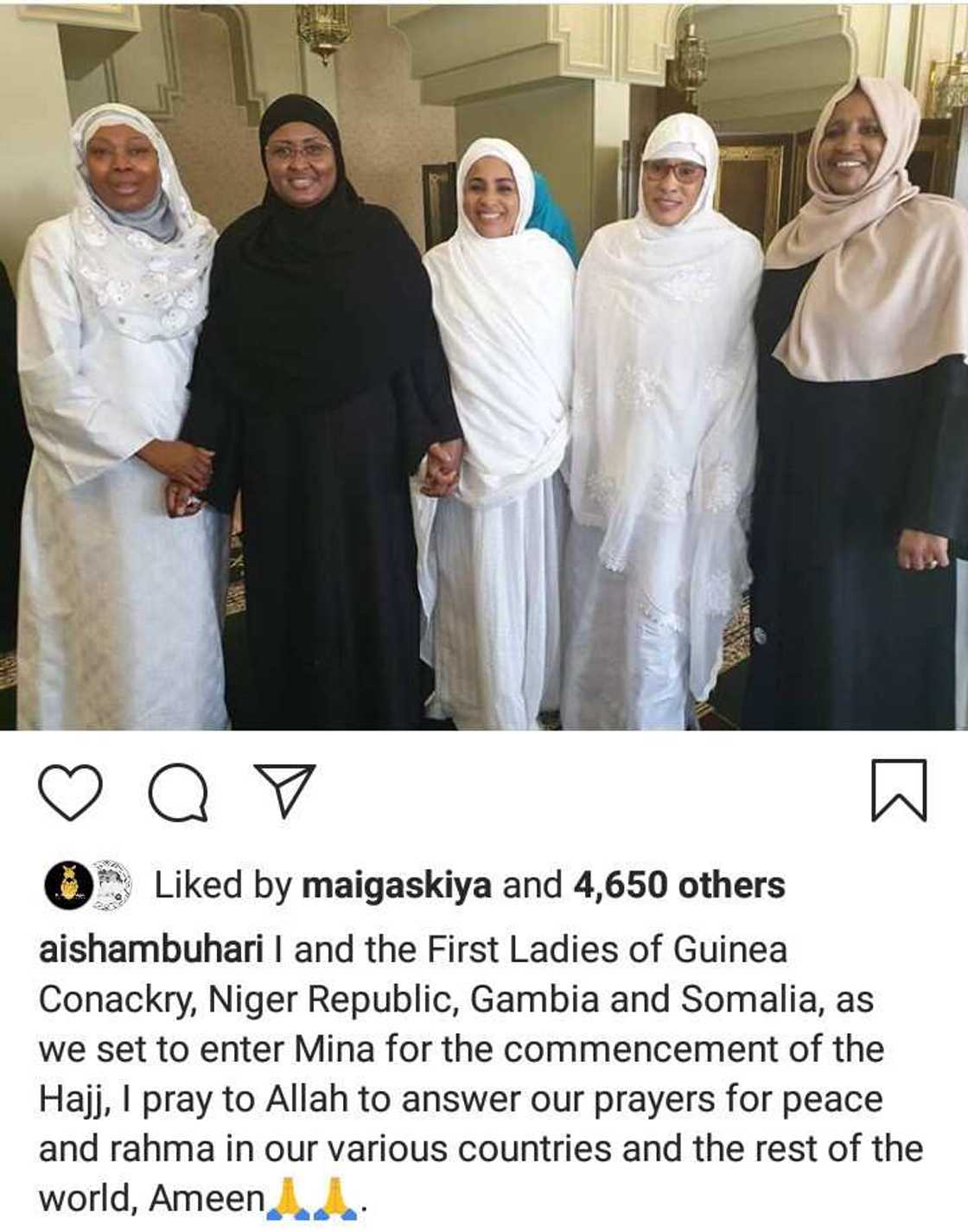 Hotunan Aisha Buhari da matan shugabannin kasashen Afirka a kasa mai tsarki Hotunan Aisha Buhari da matan shugabannin kasashen Afirka a kasa mai tsarki