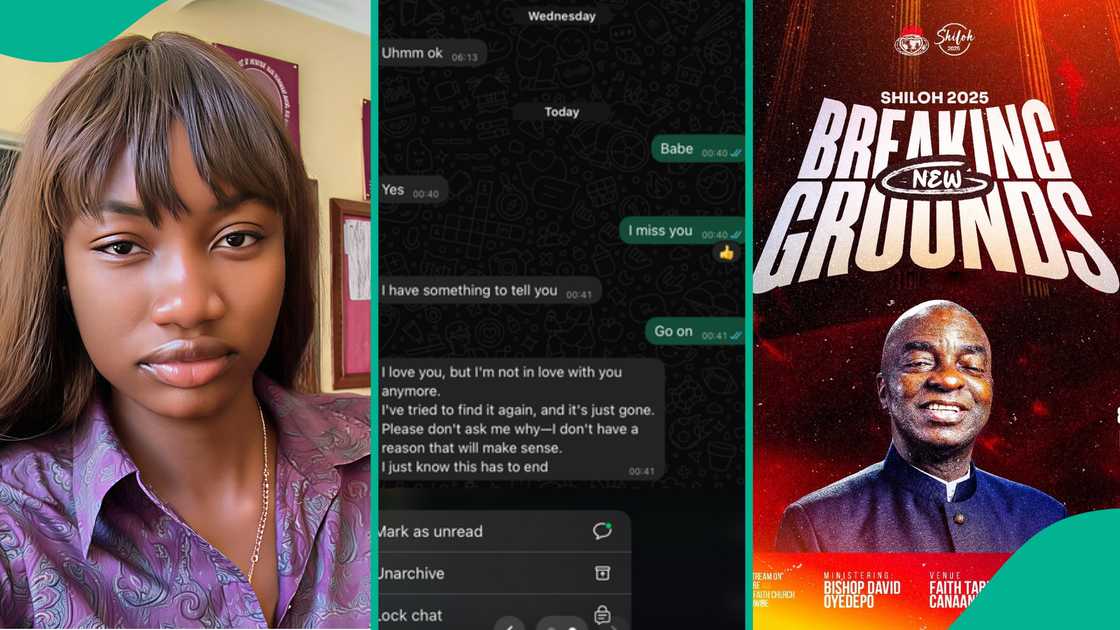 Lady laments, displays breakup message she received from boyfriend who she told to join Shiloh