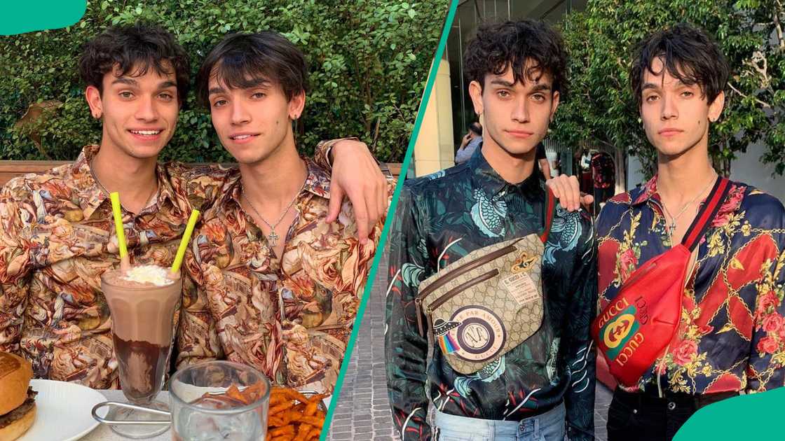 Lucas and Marcus Dobre posing for photos Lucas and Marcus Dobre posing for photos